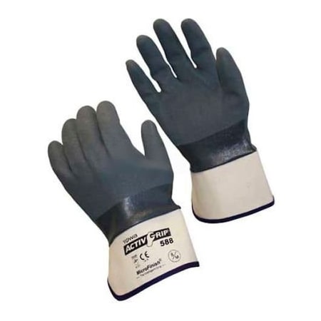 Pip Coated Gloves, Nitrile, MicroFinish, Gray, S 56-AG588/S